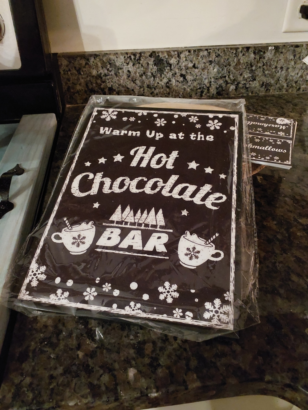 Hot Chocolate Bar Sign - Black & White Winter Decor